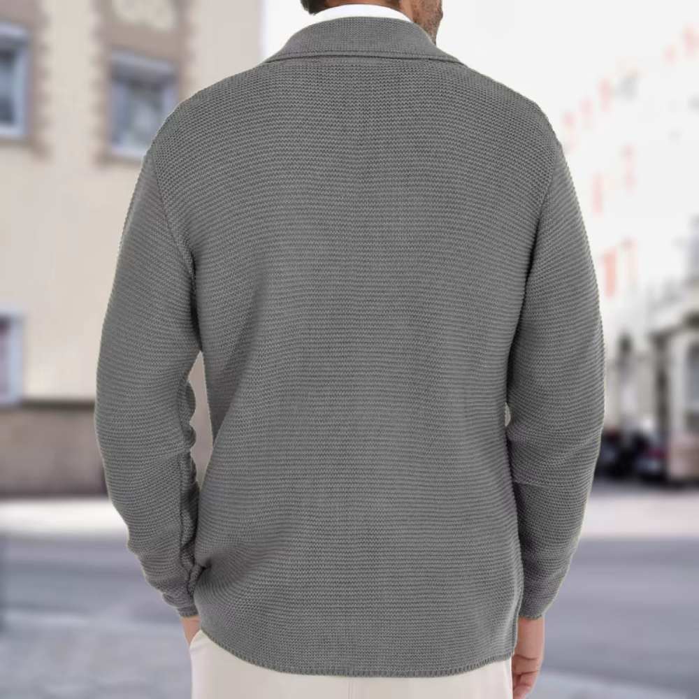Men's Double-Breasted Sweater Blazer - Image 4