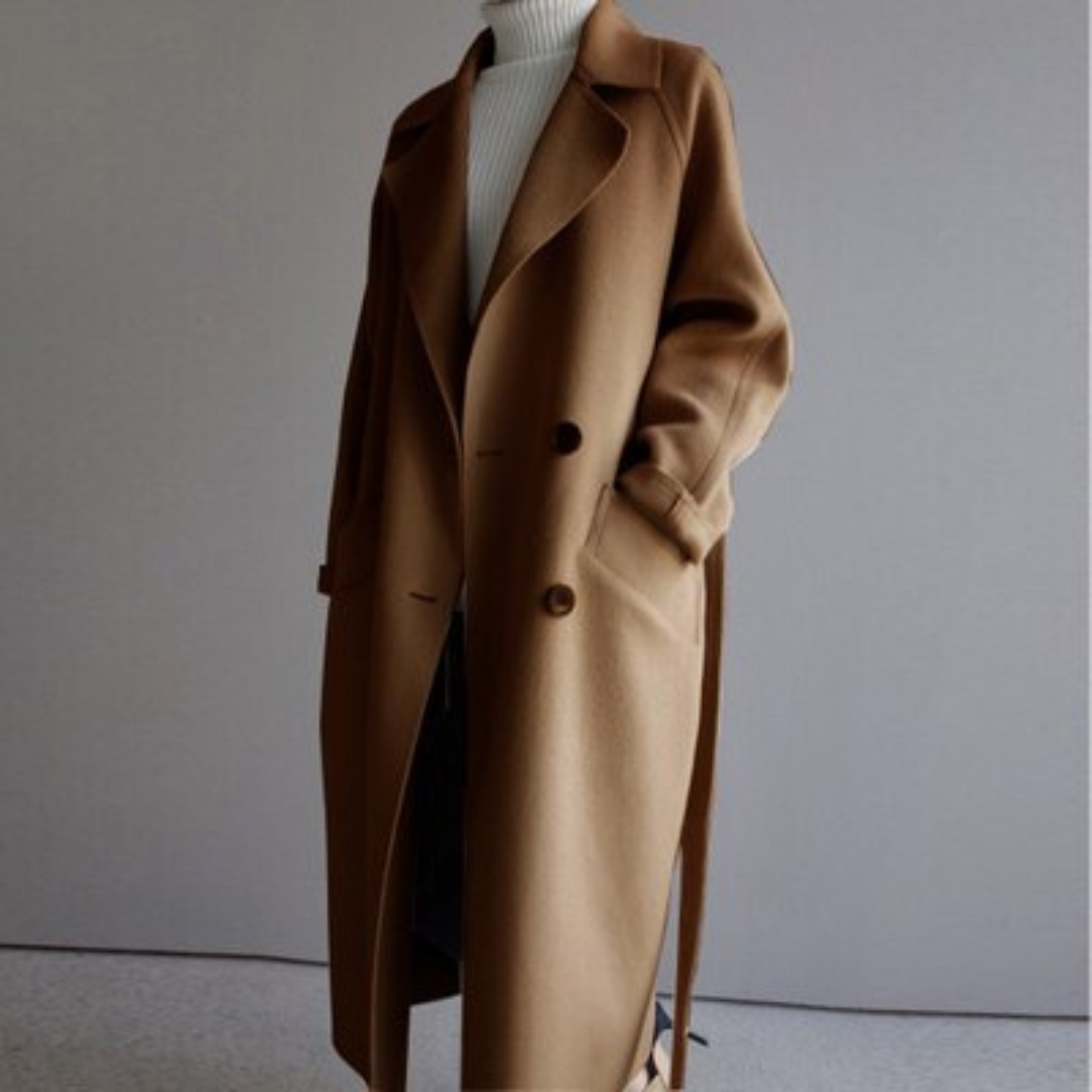 Camille | Women's Long Wrap Coat - Image 4