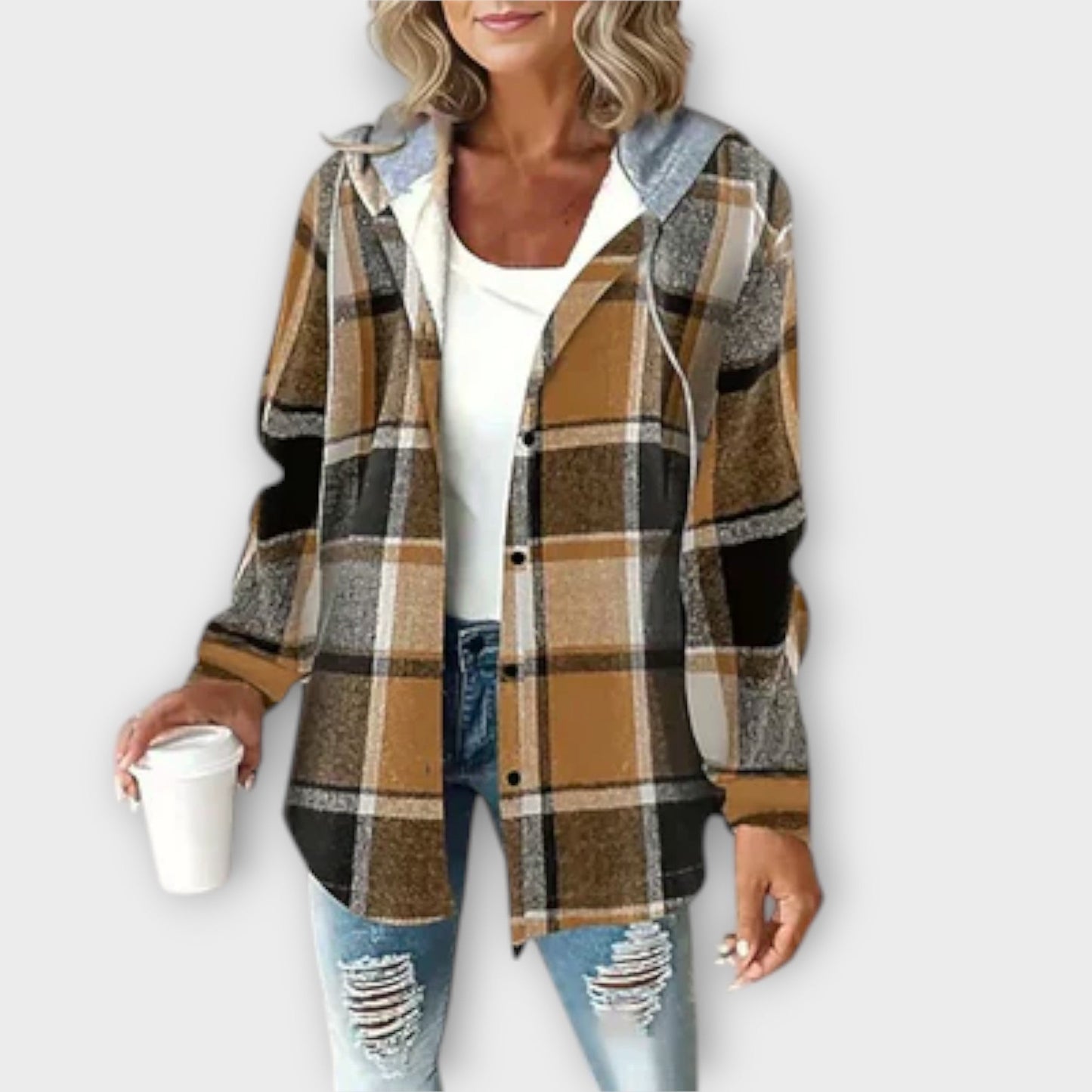 Beverly | Women's Hooded Plaid Jacket - Image 5