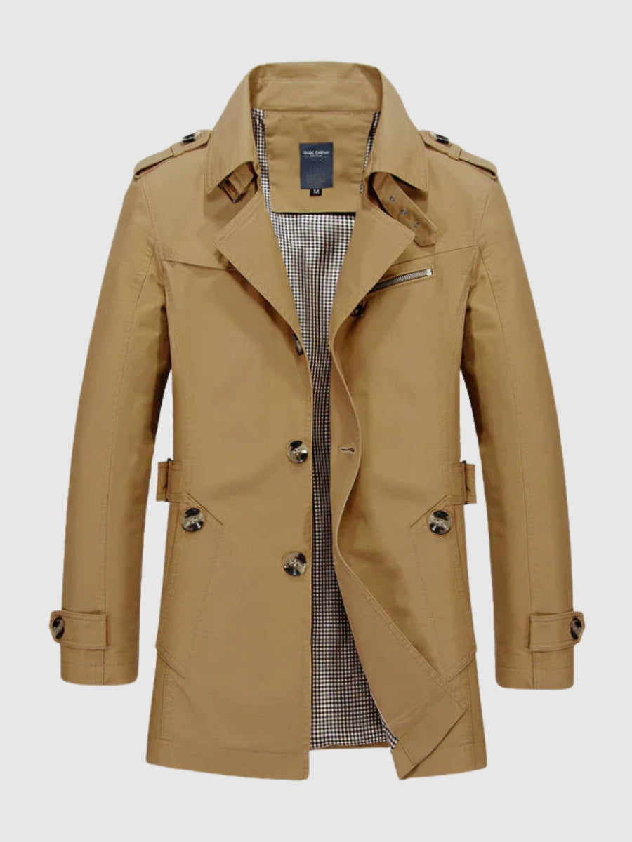 Tristan | Men's Belted Mid-Length Trench Coat - Image 2
