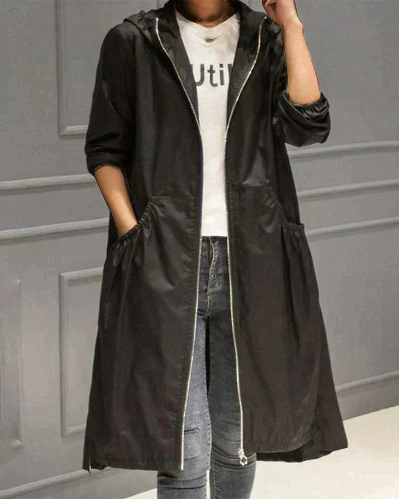 Sienna | Women's Hooded Long Coat - Image 4