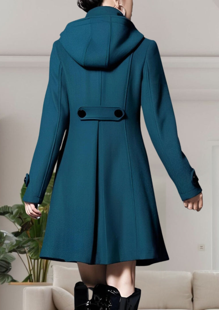 Sage | Women's Hooded A-Line Coat - Image 2