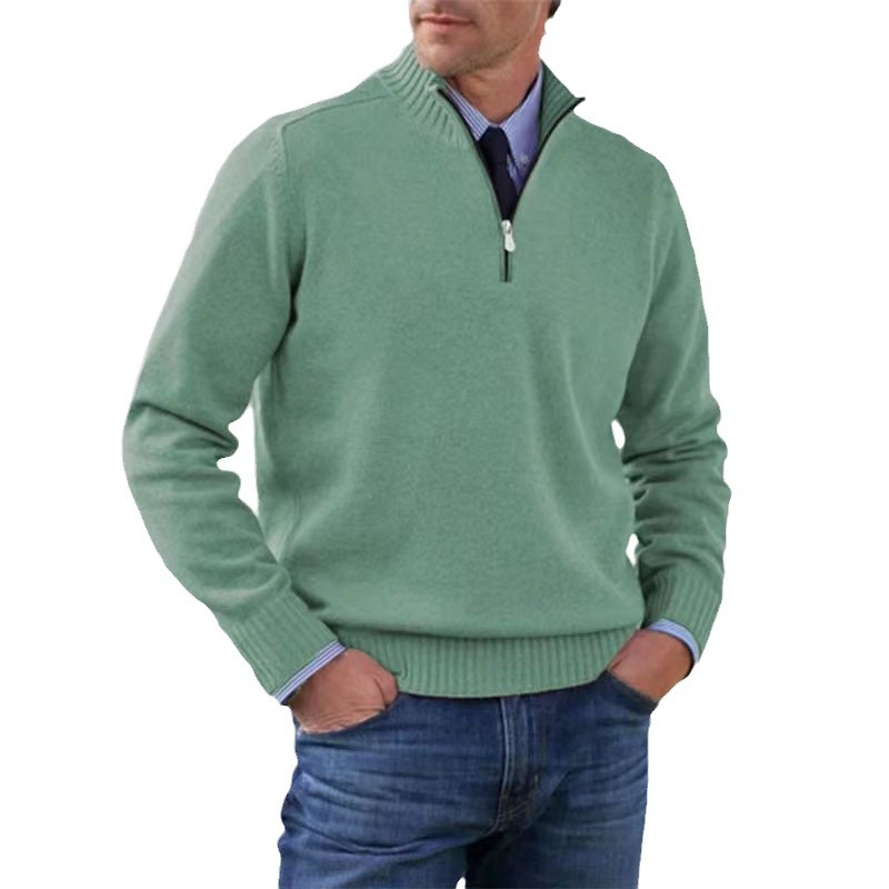 Dallas | Men's Quarter Zip Ribbed Knit Sweater - Image 9
