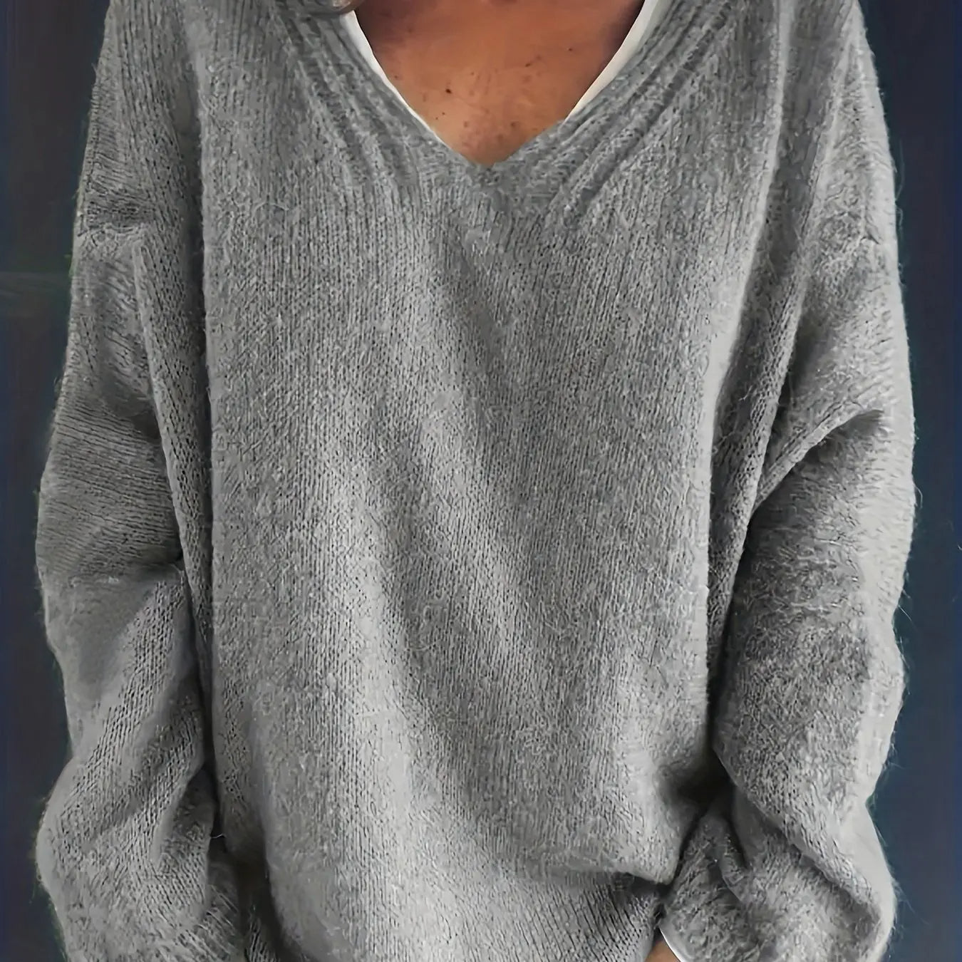 Tessa | Women's Oversized V-Neck Sweater - Image 2