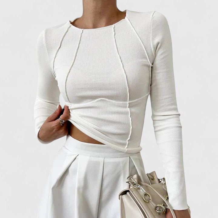 Courtney | Women's Fitted Ribbed Top - Image 2
