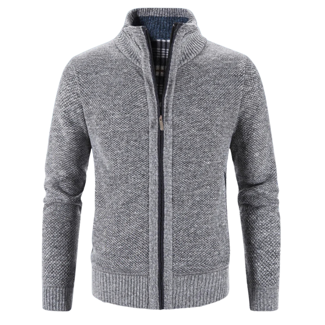 Ronald | Men's Full Zip Stand Collar Sweater - Image 2