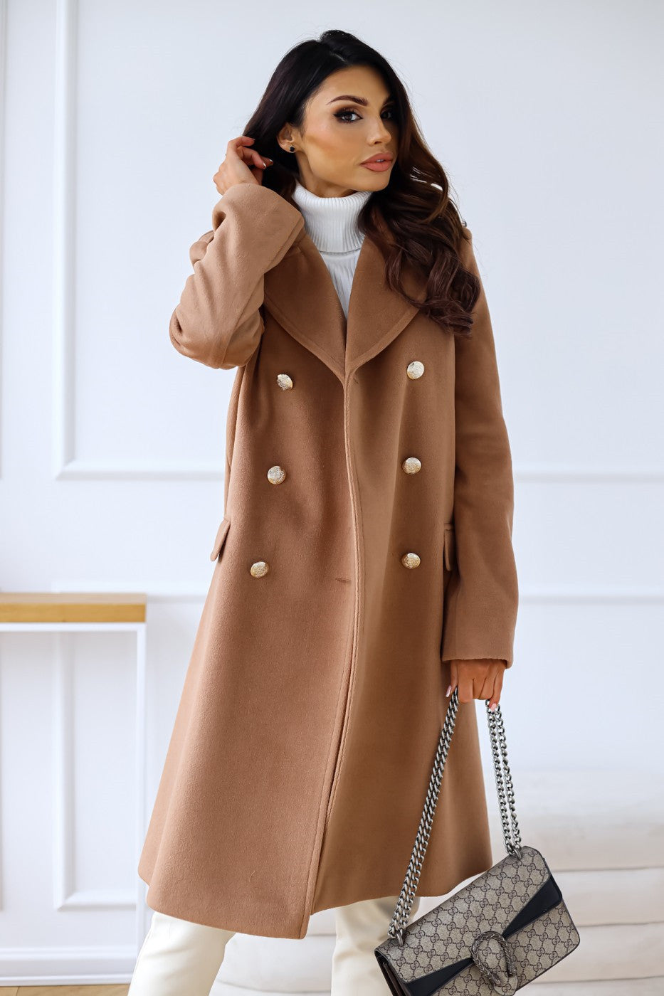Lucille | Women's Double-Breasted A-Line Coat - Image 13
