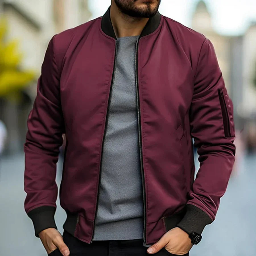 Reece | Men's Zip-Up Bomber Jacket - Image 4
