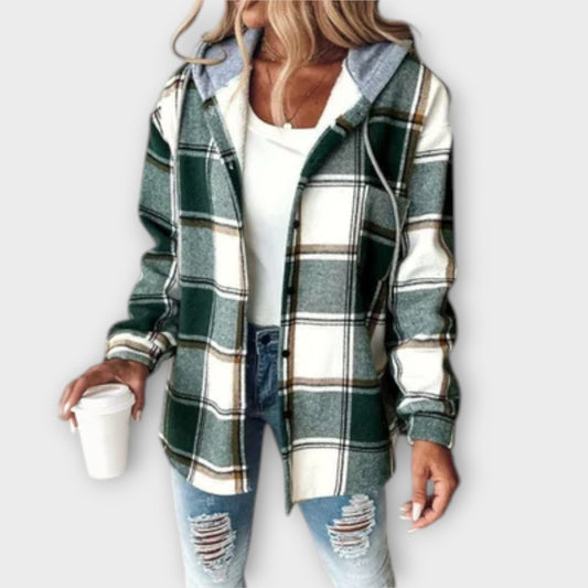 Beverly | Women's Hooded Plaid Jacket - Image 1