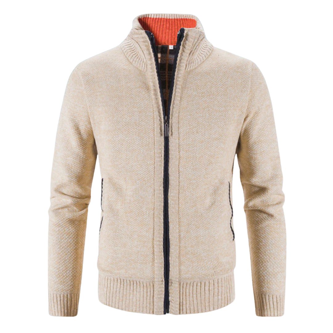 Ronald | Men's Full Zip Stand Collar Sweater - Image 3
