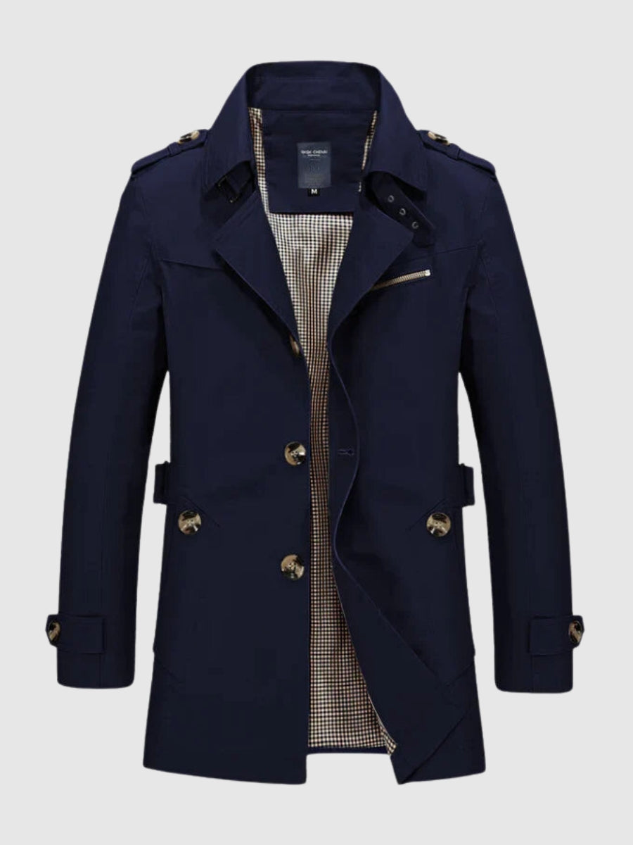 Tristan | Men's Belted Mid-Length Trench Coat - Image 4