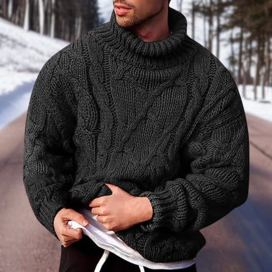 Jay | Men's Turtleneck Cable Knit Sweater - Image 1