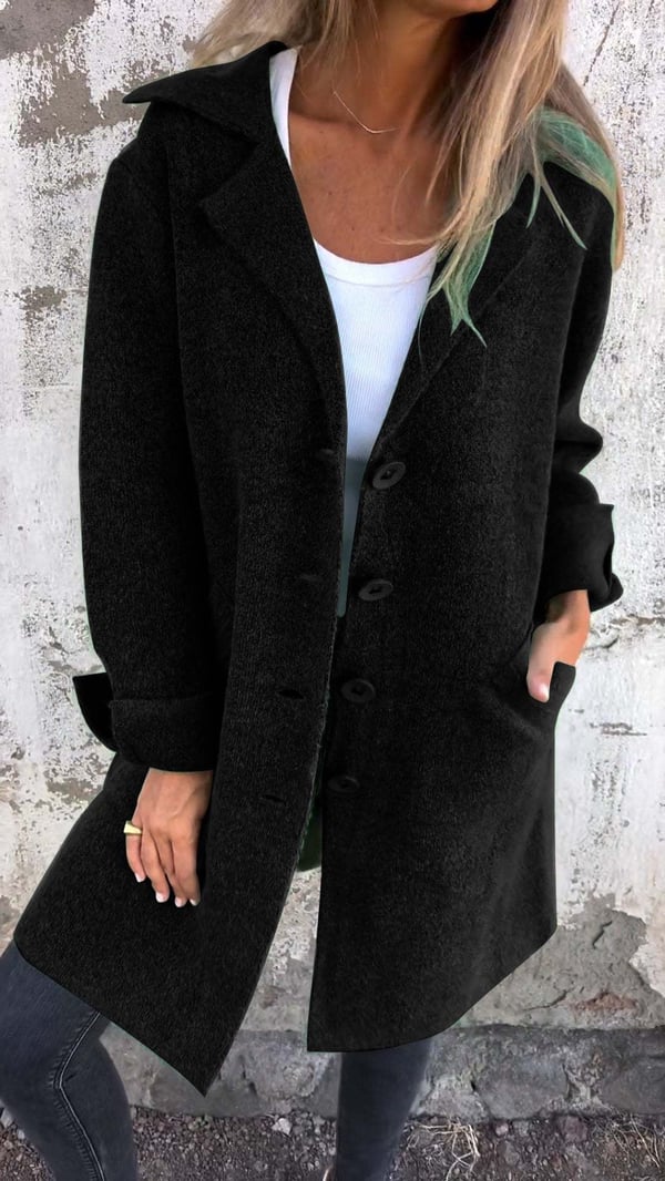 Edith | Women's Button Front Long Coat - Image 8