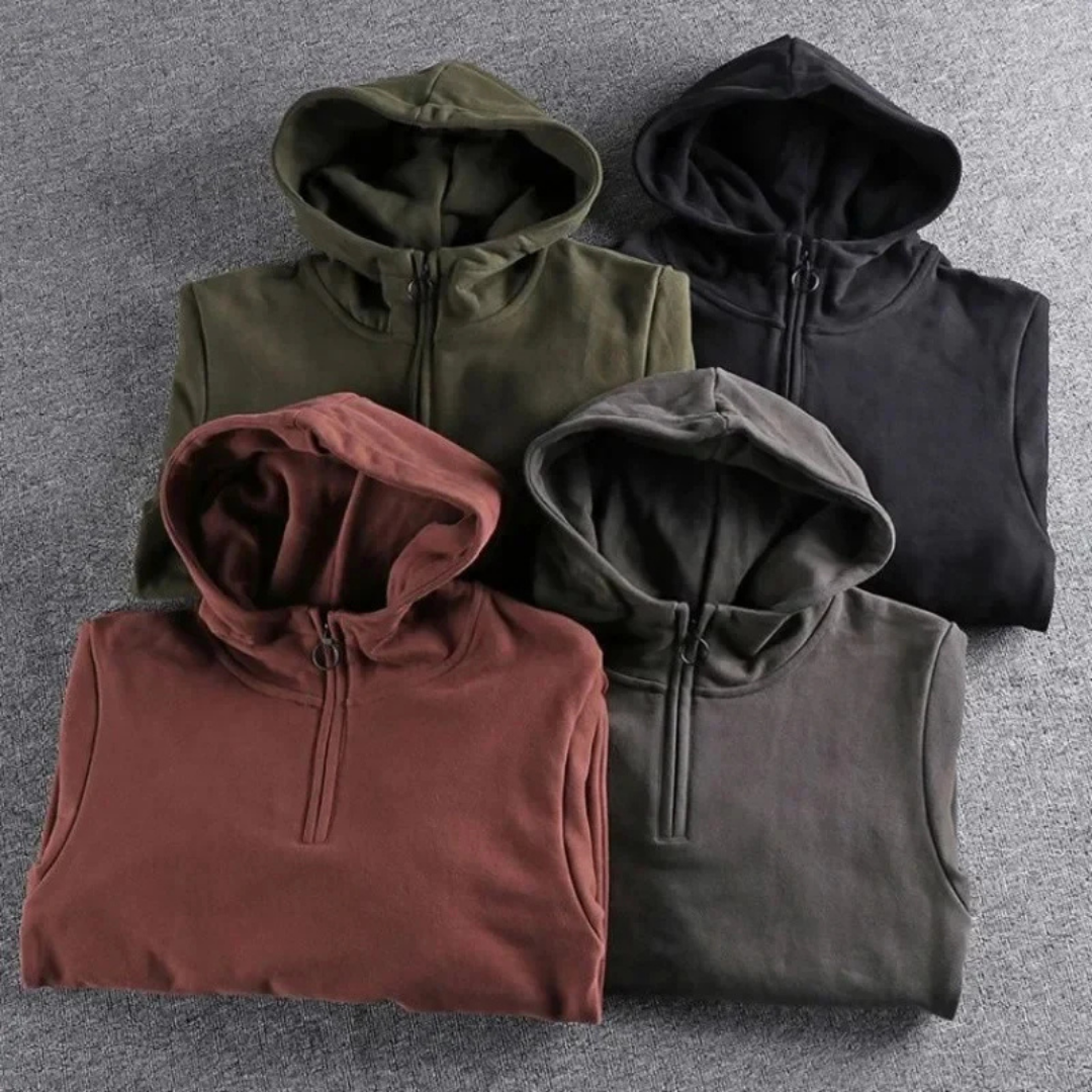 Terrence | Men's Half-Zip Pullover Hoodie - Image 2