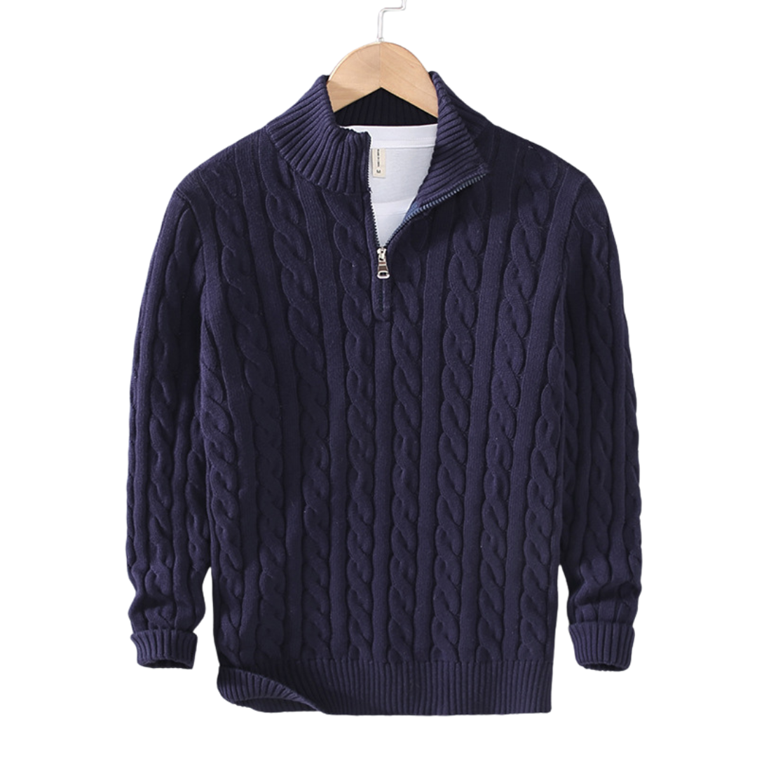 Parker | Men's Quarter-Zip Cable Knit Sweater - Image 2