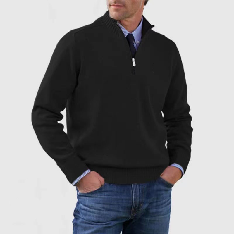 Dallas | Men's Quarter Zip Ribbed Knit Sweater - Image 3