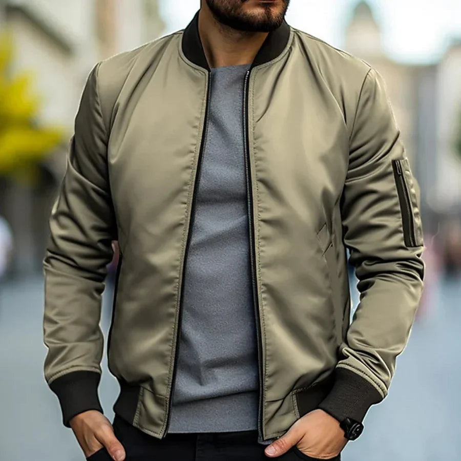 Reece | Men's Zip-Up Bomber Jacket - Image 6