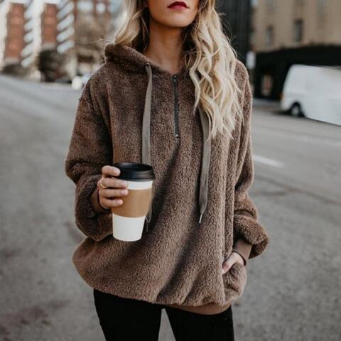 Alice | Women's Hooded Fleece Pullover Jacket - Image 1