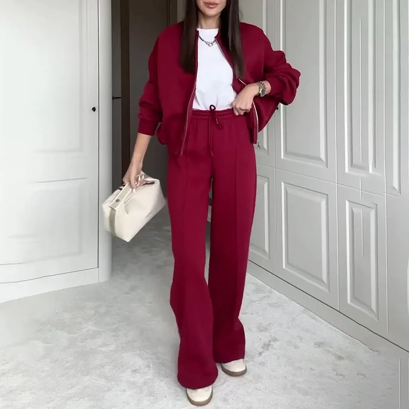 Charlotte | Women's Wide Leg Sweat Suit Outfit Set - Image 11