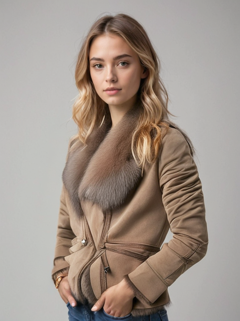 Shelby | Women's Fur Collar Zip Up Jacket - Image 7