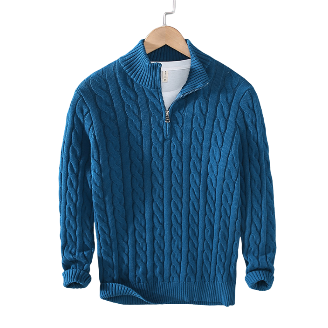 Parker | Men's Quarter-Zip Cable Knit Sweater - Image 4