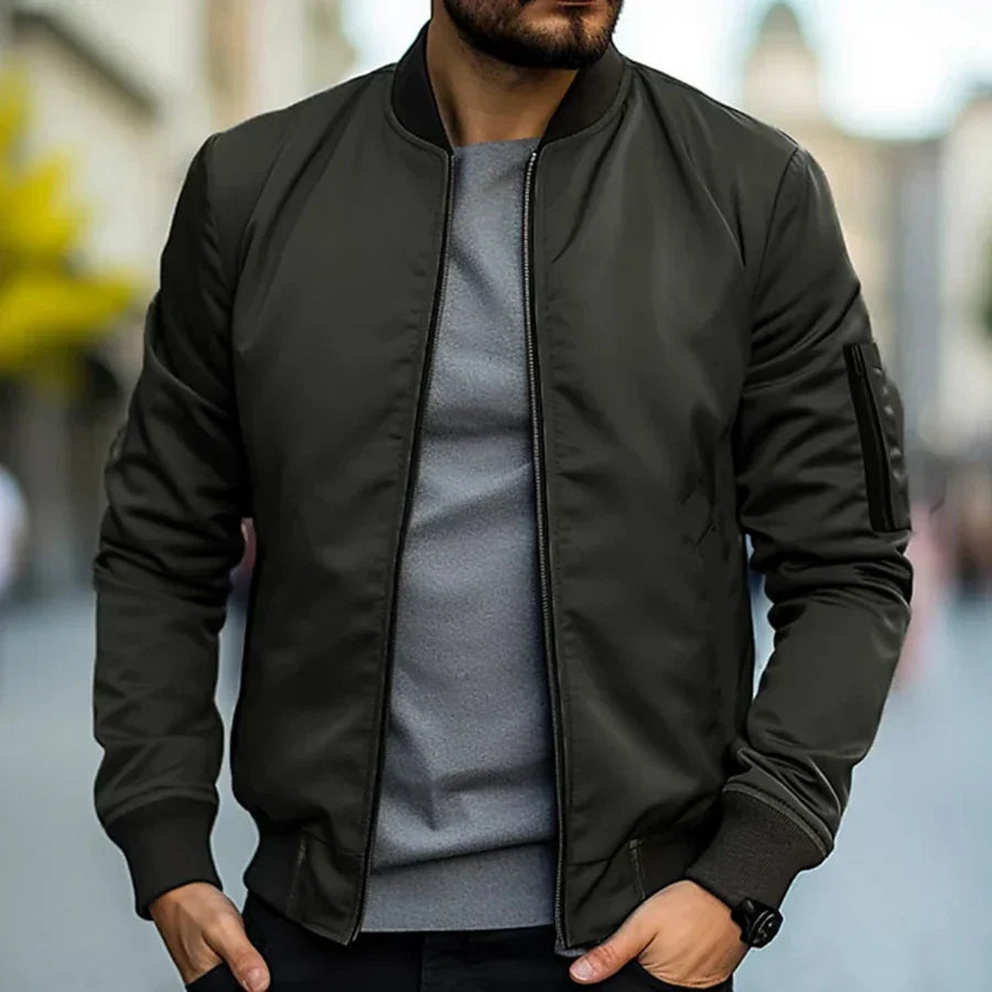 Reece | Men's Zip-Up Bomber Jacket - Image 5