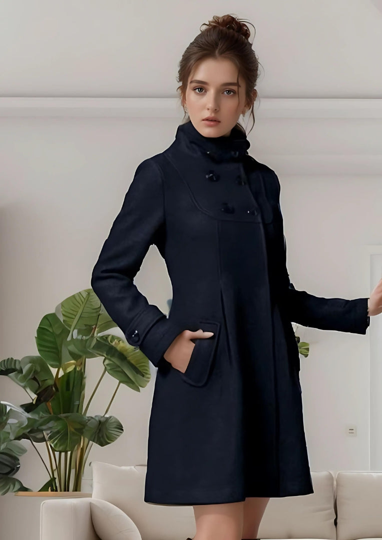 Sage | Women's Hooded A-Line Coat - Image 5