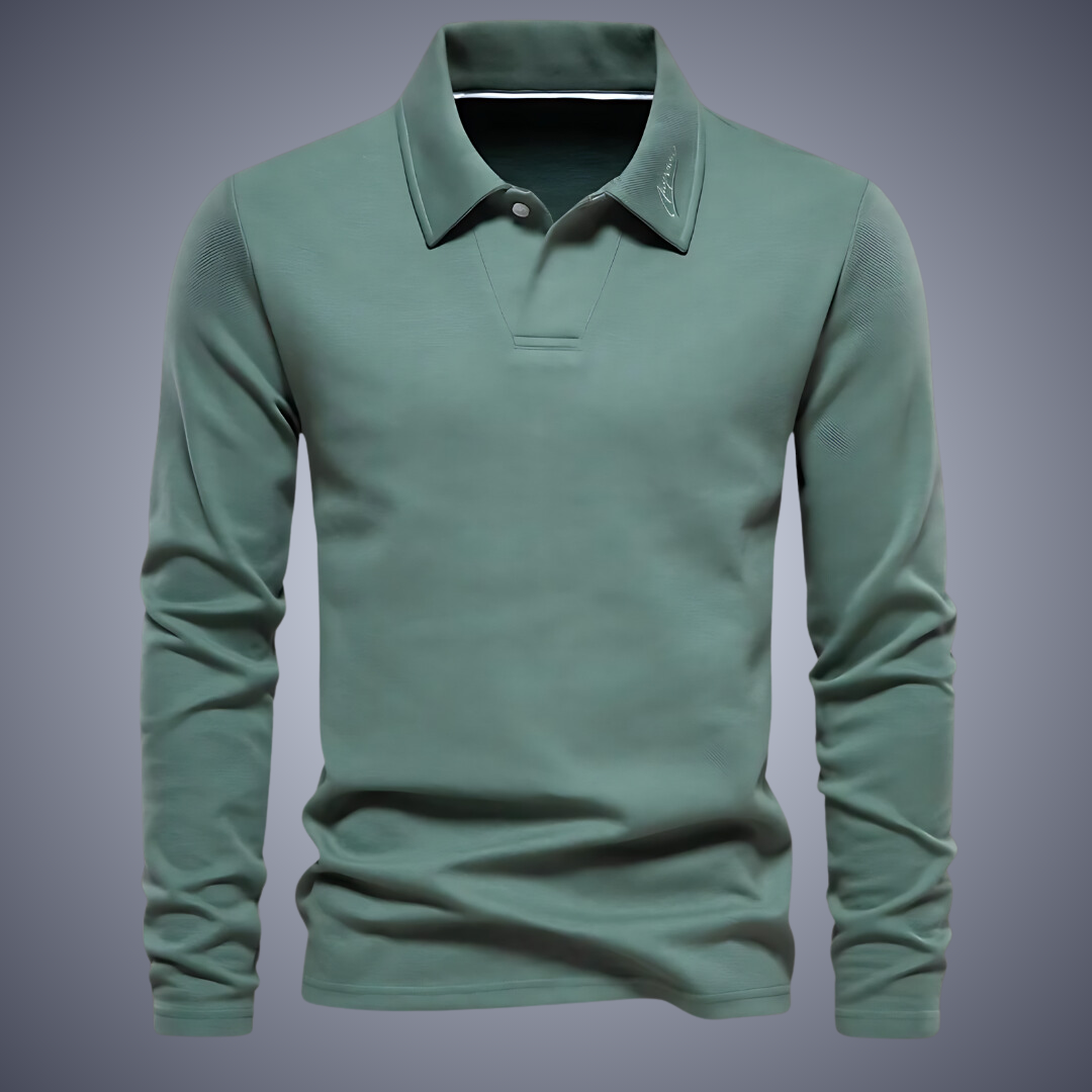 Dexter | Men's Long Sleeve Polo Shirt - Image 2