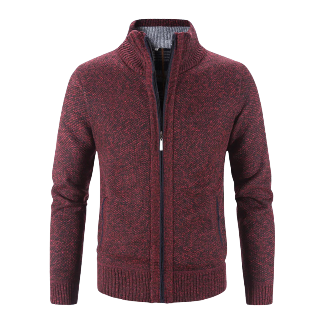 Ronald | Men's Full Zip Stand Collar Sweater - Image 5