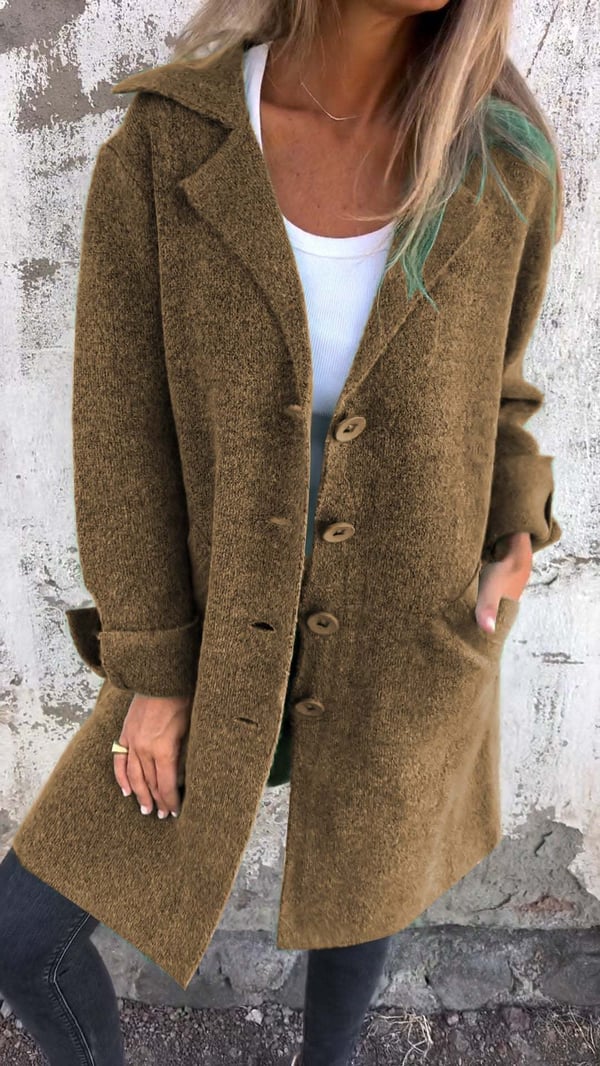 Edith | Women's Button Front Long Coat - Image 13