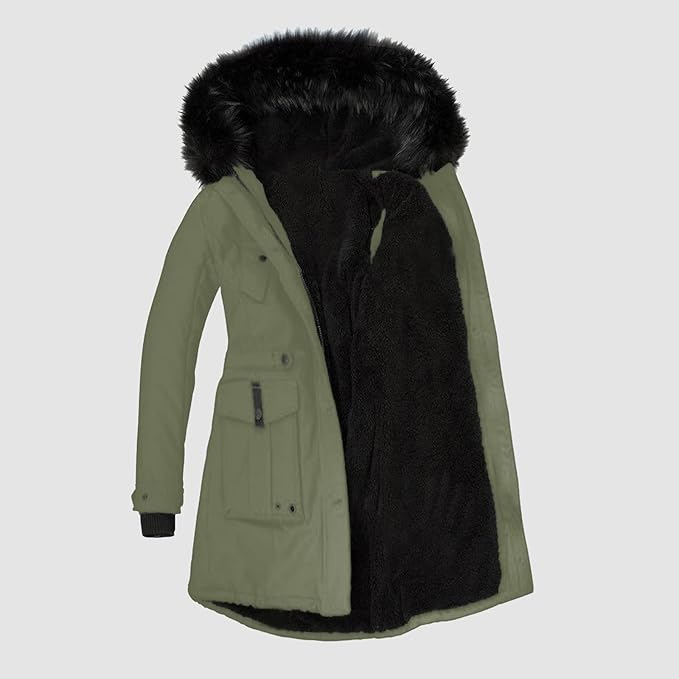 Savannah | Women's Faux Fur Hooded Parka Coat - Image 6