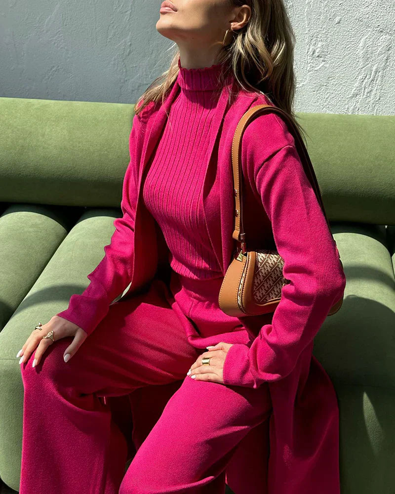 Allison | Women's Ribbed High Neck Lounge Set - Image 4