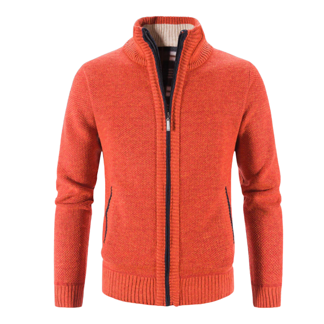 Ronald | Men's Full Zip Stand Collar Sweater - Image 6