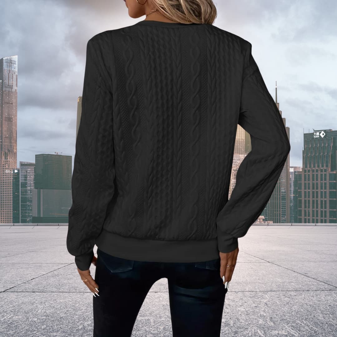 Valerie | Women's Cable Knit Quarter Zip Sweater - Image 8