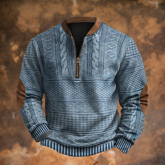 Harrison | Men's Quarter Zip Cable Knit Sweater - Image 1