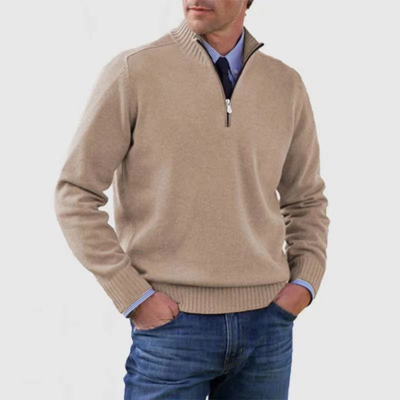 Dallas | Men's Quarter Zip Ribbed Knit Sweater - Image 7