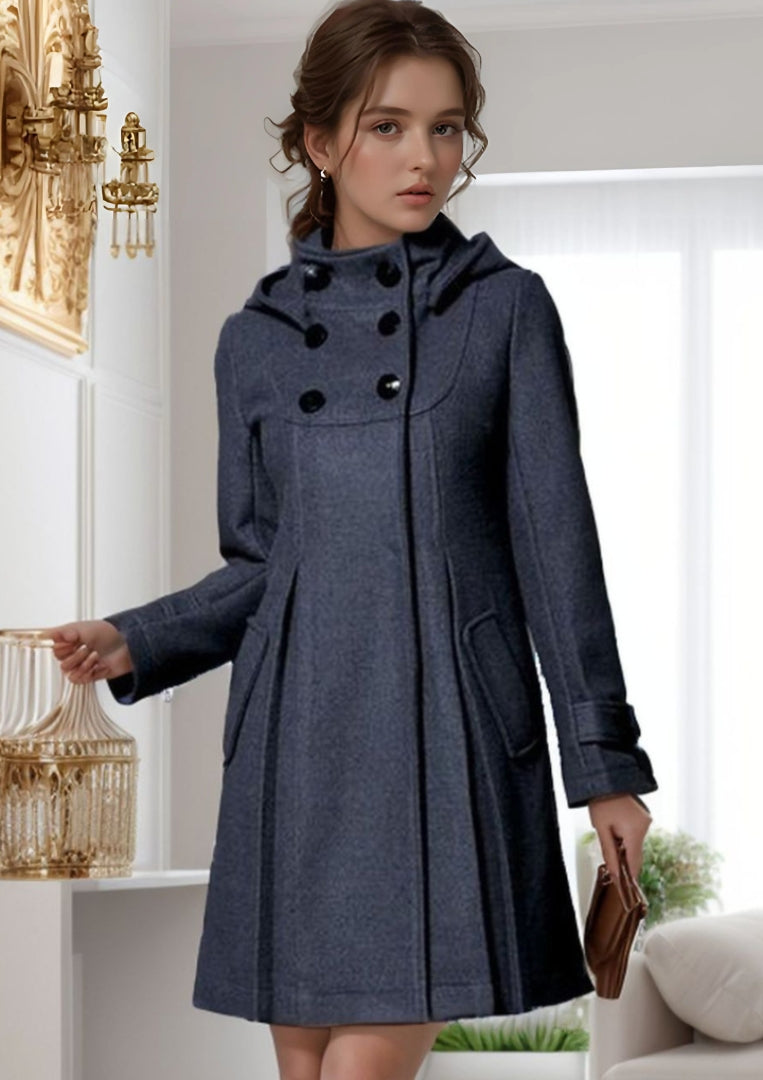Sage | Women's Hooded A-Line Coat - Image 6