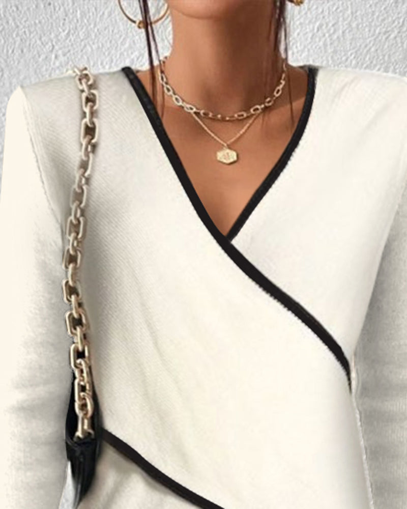 Hallie | Women's Long Sleeve V-Neck Wrap Sweater - Image 2