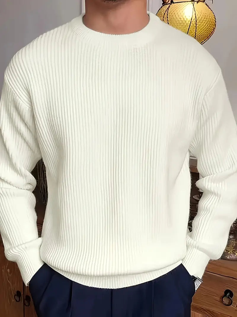 Danny | Men's Crew Neck Ribbed Sweater - Image 5