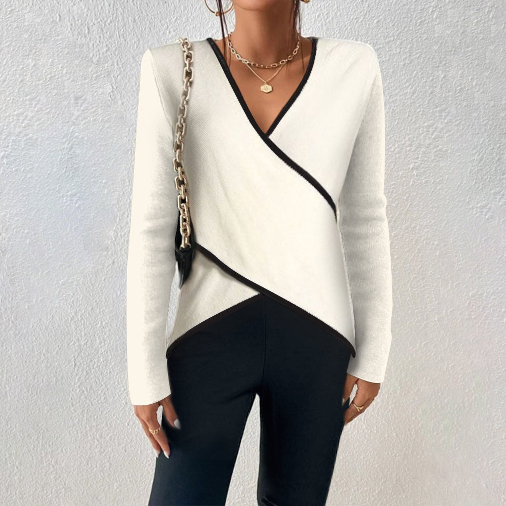 Hallie | Women's Long Sleeve V-Neck Wrap Sweater - Image 1
