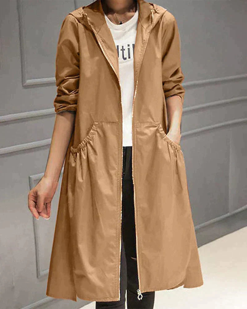 Sienna | Women's Hooded Long Coat - Image 3