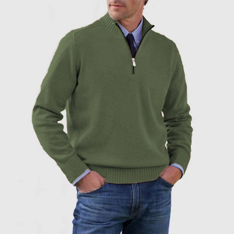 Dallas | Men's Quarter Zip Ribbed Knit Sweater - Image 10
