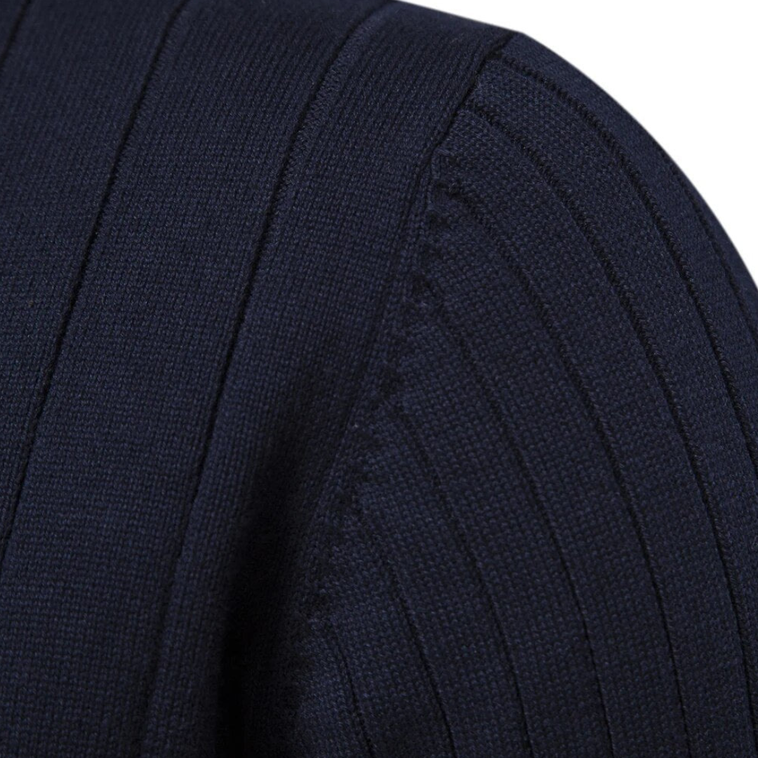 George | Men's Quarter Zip Ribbed Sweater - Image 6