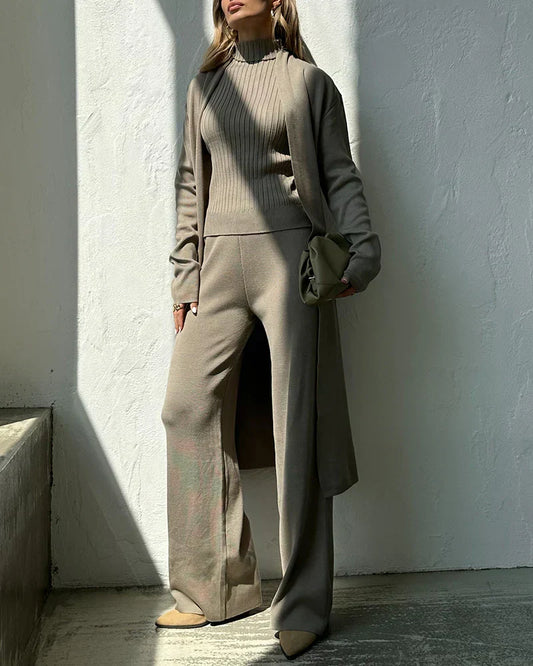 Allison | Women's Ribbed High Neck Lounge Set - Image 1