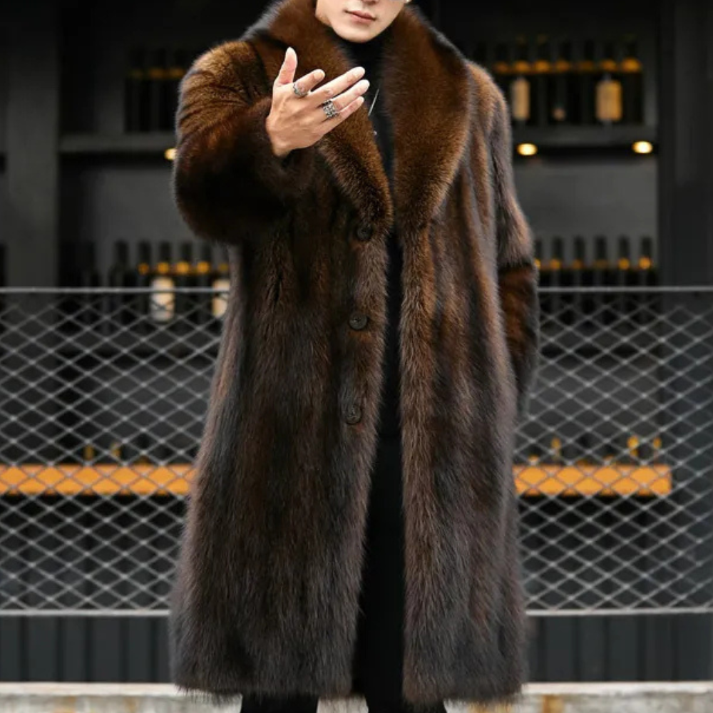 Andy | Men's Oversized Long Fur Coat - Image 1