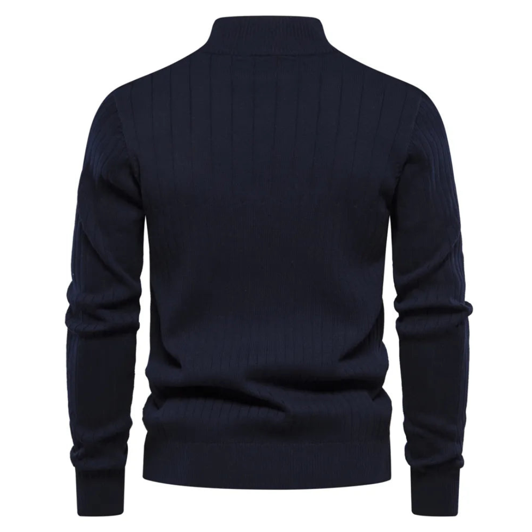 George | Men's Quarter Zip Ribbed Sweater - Image 2
