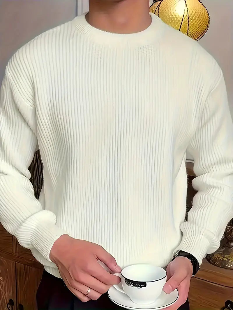 Danny | Men's Crew Neck Ribbed Sweater - Image 3