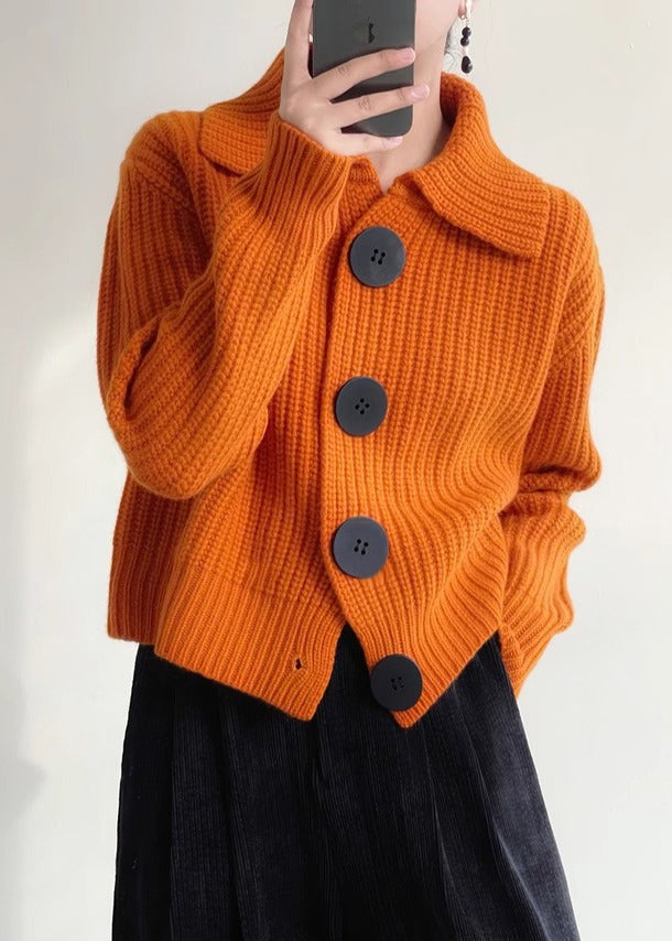 Ruby | Women's Button-Front Collared Cropped Cardigan - Image 1