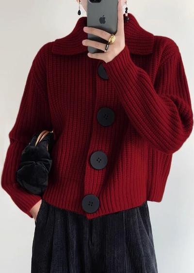 Ruby | Women's Button-Front Collared Cropped Cardigan - Image 3