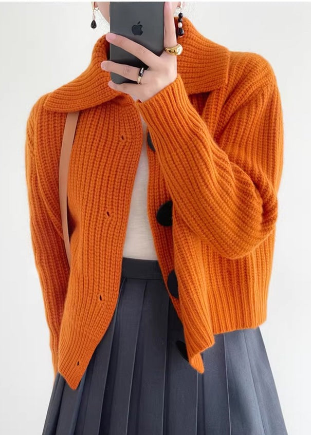 Ruby | Women's Button-Front Collared Cropped Cardigan - Image 2